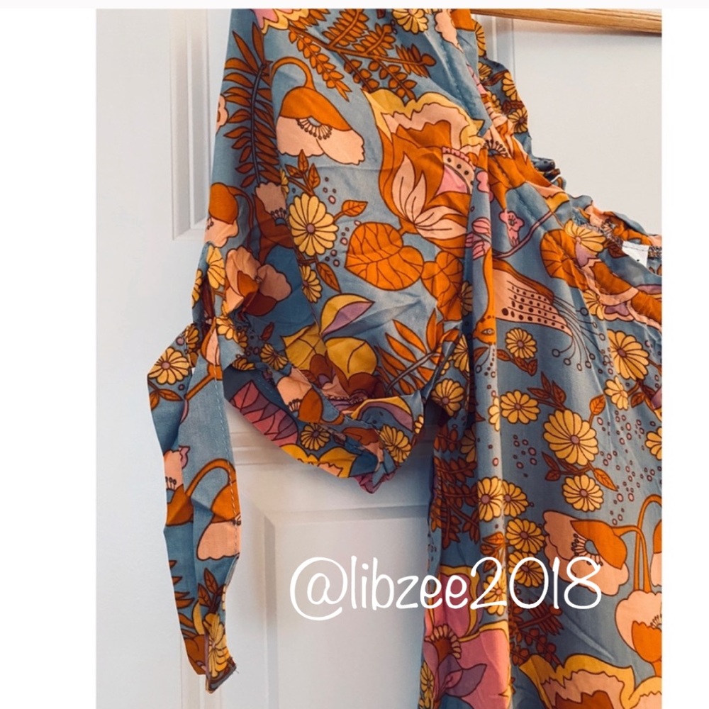 Boho Chic Floral A-Line Mini Dress NEW - Picture 15 of 15